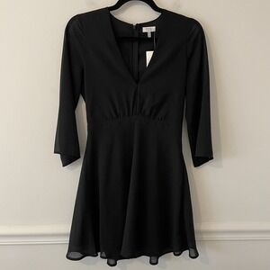 NWT TOBI Babydoll Sheer Sleeve Dress Black Sz S Whimsigoth Fairy Grunge Classic